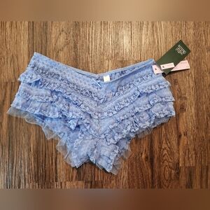NWT Blue Lace Ruffle Panties